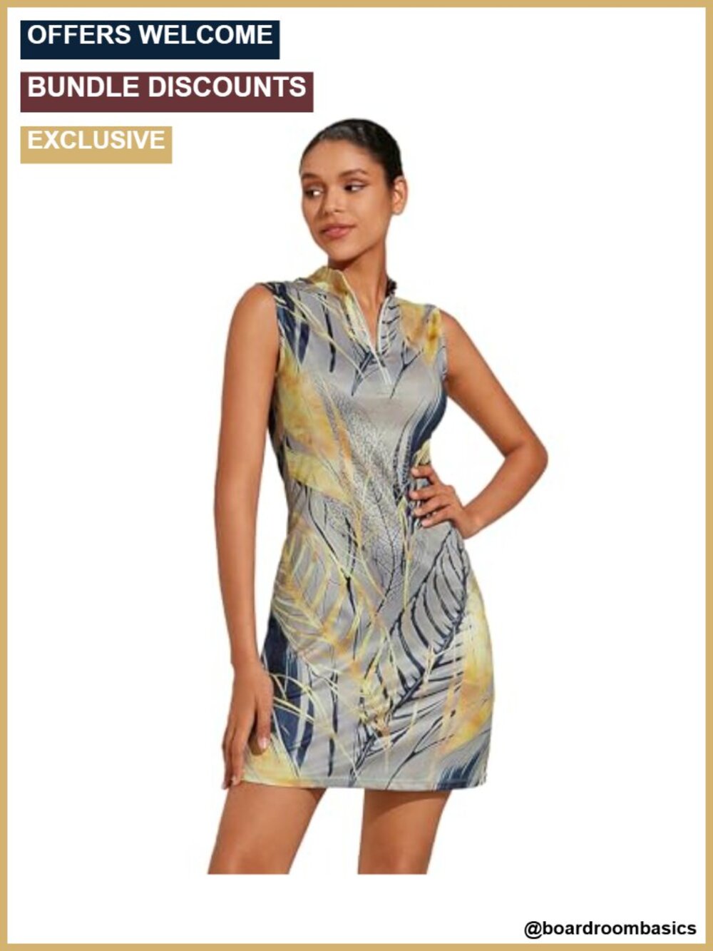 Womens Tennis Golf Dress Sleeveless Quarter Zip Collar Athletic Activewear